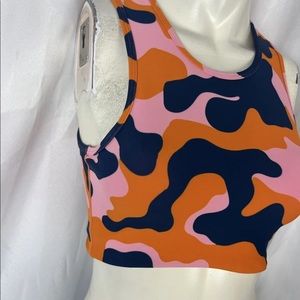 SPLITS59 orange blue camo camouflage sports bra size XS Splits 59
